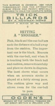 1934 Ogden's Trick Billiards #4 Hitting a 
